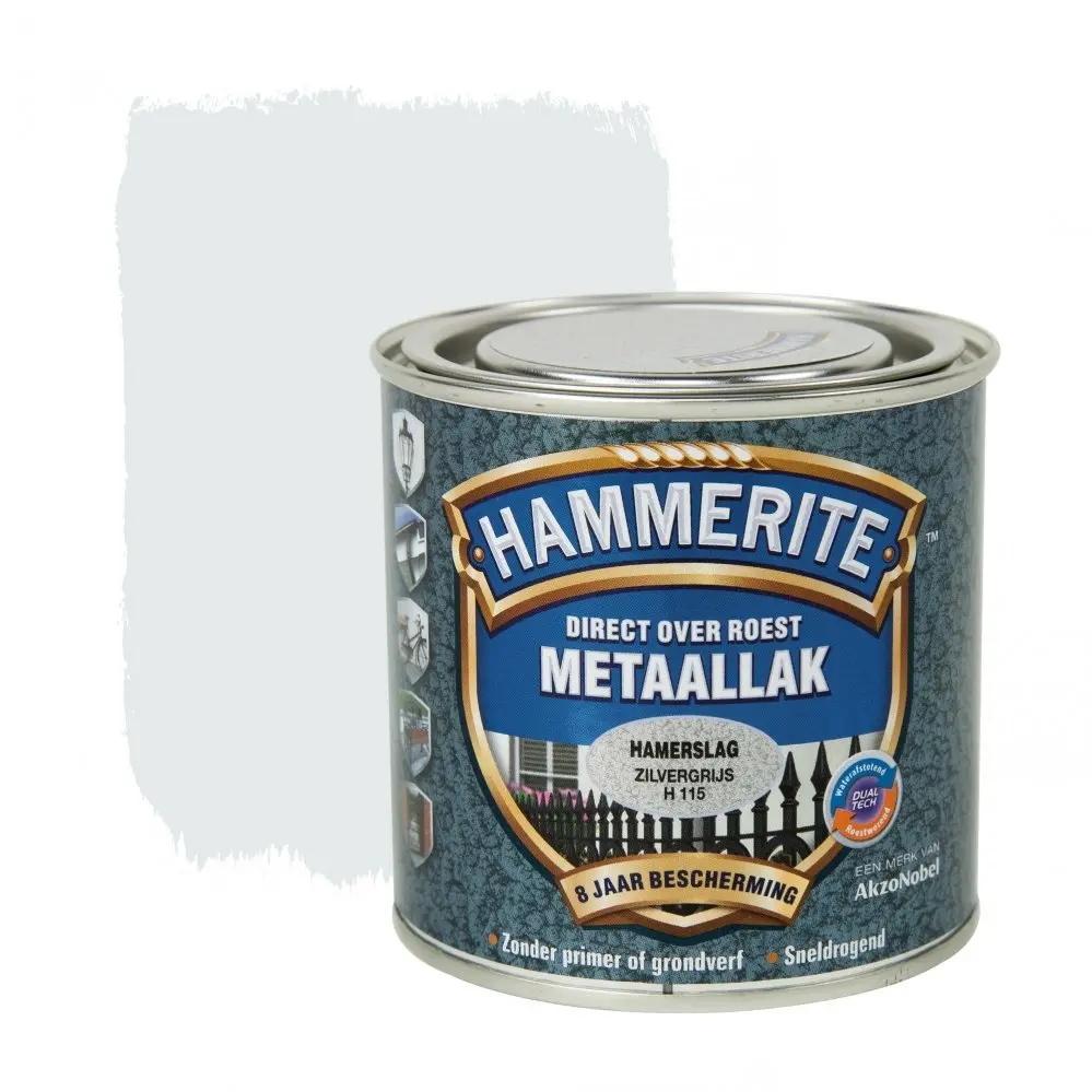 Kunststof & metaal verf - Hammerite%20Metaallak%20Hamerslag%20Zilvergrijs