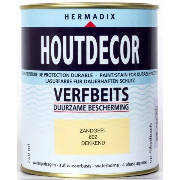 het doel fax Vertrouwen op Hermadix Houtdecor Verfbeits Dekkend 602 Zandgeel | Verfcompleet.nl